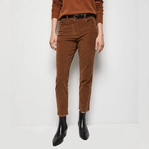Nili Lotan Bradford Pant Corduroy Ankle Length Stretch In Chestnut Brown Size 2 - Picture 1 of 10