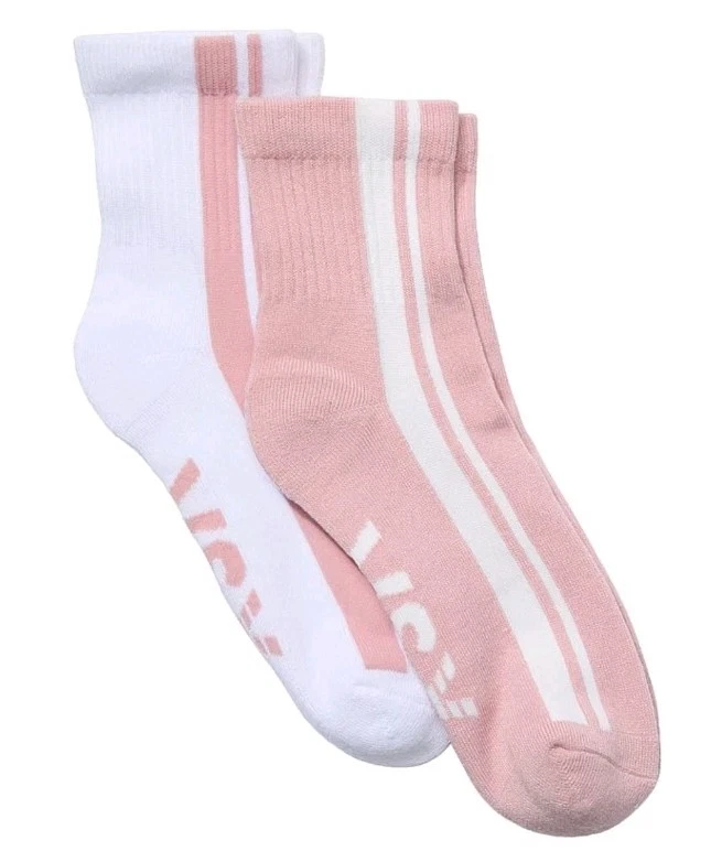 1 VICTORIA'S SECRET 2-PACK QUARTER SOCK PINK/WHITE  - Image 1 of 4