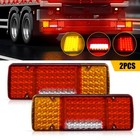 2pcs Led Rear Tail Lights Lamp 5 Function Trailer Caravan Truck Lorry 98 LED 12V