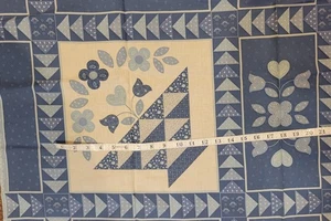 Vintage Nähen Stoff Federn Kissen Paneele/Betrug Decke, blau Blumenkorb - Bild 1 von 2