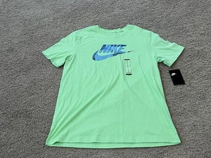 Nike Shirt Herren Medium Grün Grafikdruck Logo Neu mit Etikett - Bild 1 von 5