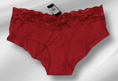 Fredericks of Hollywood Red Silky Smooth Lace Trim Nylon Panties Women’s M NWT - Image 1 of 4