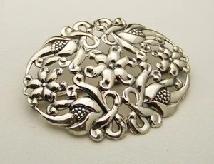 GORGEOUS LARGE VINTAGE ESTATE STERLING SILVER FLORAL CLUSTER BROOCH 2 & 3/8 x 2" - Picture 1 of 1