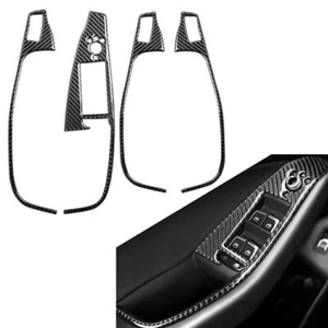For Audi Q5 2009-2017 Carbon Fiber Interior Window Switch Button Cover Trim 4pcs - Picture 1 of 8