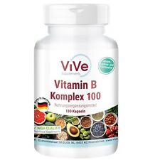 Vitamin B-Komplex 100 - hochdosiert - 180 Kapseln - Vegan | ViVe Supplements