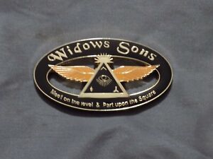 Masonic Oval Car Emblem Widows Sons Freemason Fraternity Metal Wings Eye NEW!