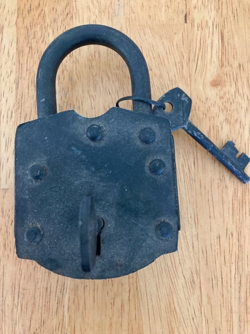 Large Antique Padlock with Two Keys Cover