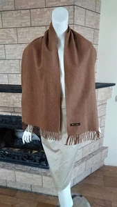 Loro Piana 100% Cachemira Bufanda Flecos Unisex Color Camel Hecho en Italia 12"/65" - Imagen 1 de 10
