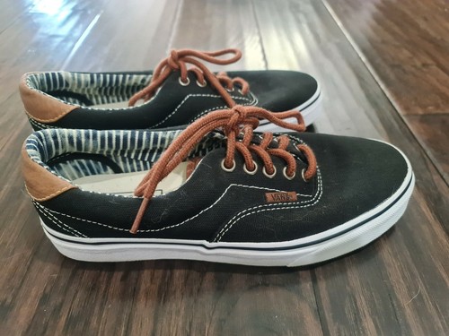 VANS Off The Wall Scarpe Tela Nero Marrone Bianco Cuciture Uomo 6 5 Donna 5 EU