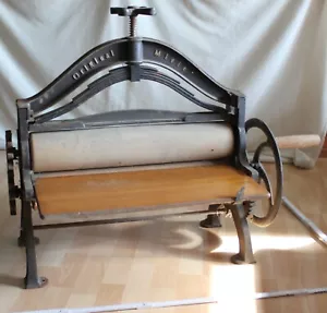 biancheria difetto vecchia antica ghisa ORIGINALE MIELE rulli pressa top decorazione vintage - Foto 1 di 24