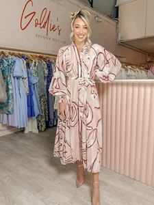 AJE Beatrice Long Pleated Dress Pink | Whimsical Dove | AUS 8/10 | US 4/6 | $595 - Picture 1 of 8
