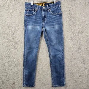 Levi's 510 Boys Skinny Jeans Size 12 REG W26 X L27 Mid Rise Blue Denim - Picture 1 of 15