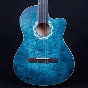 Guitarra Clásica Electroacústica Lindo B-STOCK Picasso Azul 10mm Bolsa Acolchada - Imagen 1 de 14