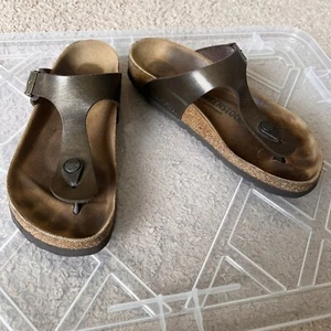 Birkenstock Women’s Size 38 Gizeh Thong Gunmetal Sandal - Picture 1 of 9