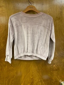Girls"Zella" mauve velour long sleeve top. Size Med. (8-10) - Picture 1 of 4