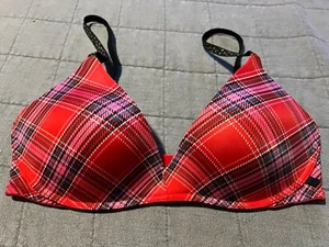 Victoria’s Secret Bra 34C 34 C Padded Plaid No Wire Sexy VS New NWOT ￼ - Picture 1 of 6