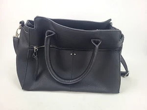 Bueno Black Leather Handbag Purse Double Handle Adjustable Shoulder Bag - Picture 1 of 7