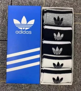 Adidas Socks 5 Pairs Pack Cotton Mid-Tube Casual Socks Unisex - Imagen 1 de 9