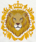 LION WITH BAROQUE CROWN AND FRAME RARE NEW BATHROOM TOWELS EMBROIDERED BY LAURA