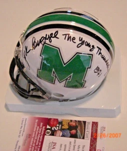 JACK LENGYEL WE R MARSHALL,1971 YOUNG THUNDERING HERD JSA/COA SIGNED MINI HELMET - Picture 1 of 1