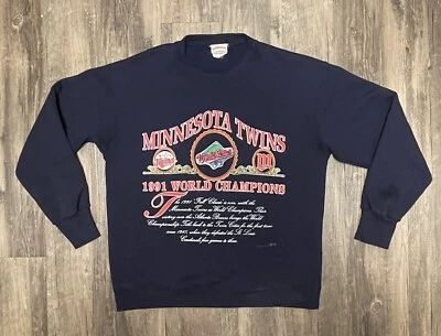 明尼苏达双城肉豆蔻磨坊复古 1991 年世界系列运动衫男式大号美国职棒大联盟 — 第 1/4 张图片