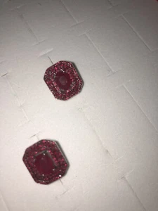 Natural African And Burmese Ruby SS 925 Euro Shank Earrings! Stunning - Picture 1 of 10
