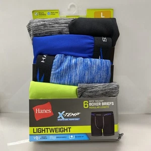 6 Pack Hanes Boys' Tagless Boxer Brief Light Weight Size Large New - Picture 1 of 2