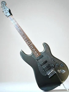 Squier Stratocaster Standard Fat Strat Black Electric Guitar with Hard Case - Picture 1 of 18