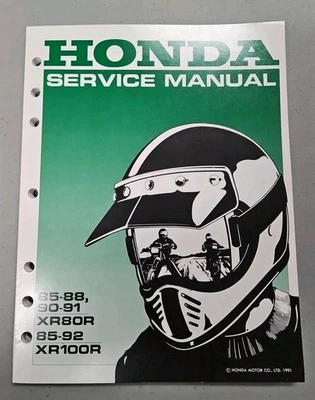 Manual de servicio Honda XR80R XR100R 1985-1992 XR 80 100 OEM genuino Foto 1 de 4