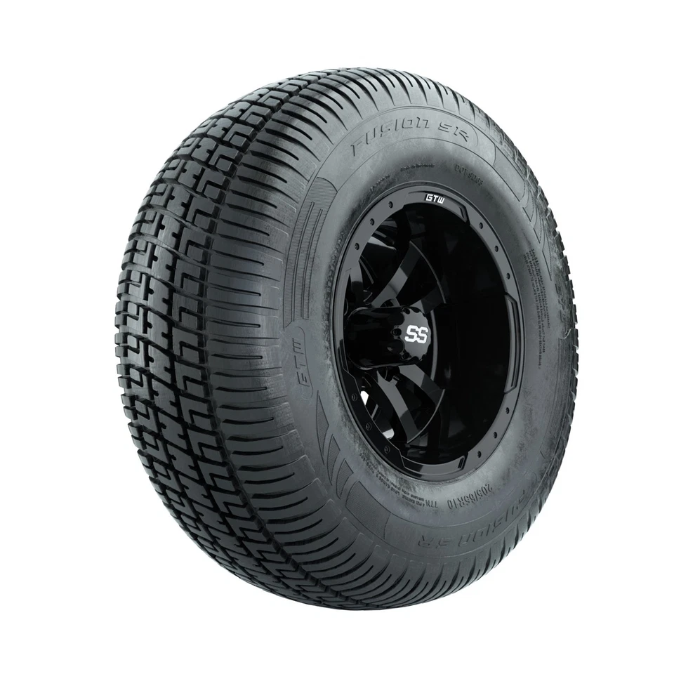 Juego de 4 ruedas GTW 10" Storm Trooper negro brillante en neumáticos 205/65-R10 Fusion S/R Foto 1 de 4