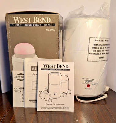NUEVO EN CAJA West Bend 1 cuarto yogurtera fresca modelo 6060 vintage 1992 Foto 1 de 4
