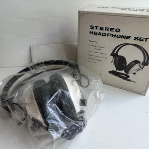 Vintage Dynamic Stereo Headphones 70s Japan CB Radio Volume Control Box Paper - Picture 1 of 24