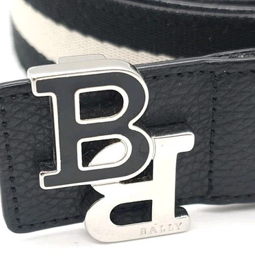 Cinturón de tela de cuero negro Bally Braver para hombre EU 115 MK24064 Foto 1 de 4