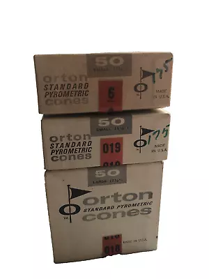 3 Boxes Orton Standard Pyrometric Cones 100 Small Pieces 50 Large, Open Boxes - Image 1 of 4