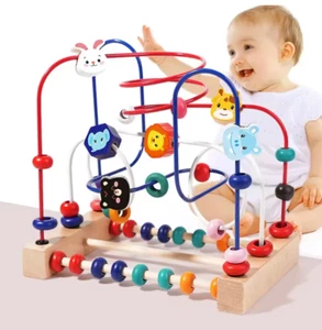 Montessori Baby Toys Wooden Roller Coaster Toddler Maze Learning Puzzle - Picture 1 of 7