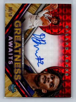 2023-24 Bowman's Best U Dillon Jones Greatness Awaits Autographs Geo Red /10 - Image 1 of 2