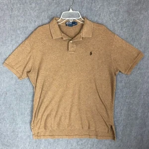 VINTAGE Ralph Lauren Poloshirt L kurzärmlig Logo Pony Preppy braun Herren - Bild 1 von 9