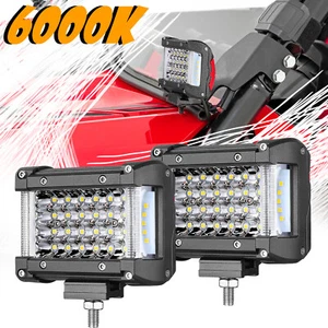 2x 4" LED Cube Work Light Bar Side Shooter Pods Driving Reverse Off Road 4WD UTV - Picture 1 of 54