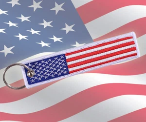 Keychain USA Flag Tag Keyring car motorcycle military United States Patriotic - Bild 1 von 4