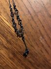 premier designs jewelry black dangling beaded necklace