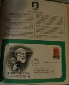 FIRST DAY OF ISSUE ERNEST HEMINGWAY LITERARY ARTS SERIES -1989 !!!!! - Bild 1 von 1