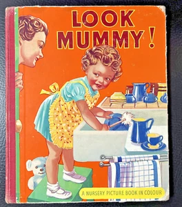 Look Mummy Vintage Children’s Book Hard Back 1950s RARE - Bild 1 von 14