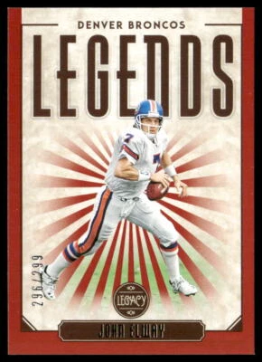 2020 Panini Legacy #106 John Elway #106 Orange #/299 - Image 1 of 2