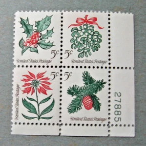 1964 Christmas Block of 4 U.S. Stamps. (No. 5) Scott's # 1257 - Picture 1 of 1