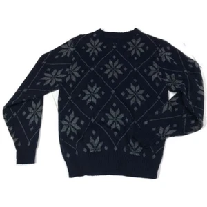 Vintage Teen Boys LE TIGRE Sweater SIZE XL (20) AZTEC Blue Snowflake Print - Picture 1 of 7