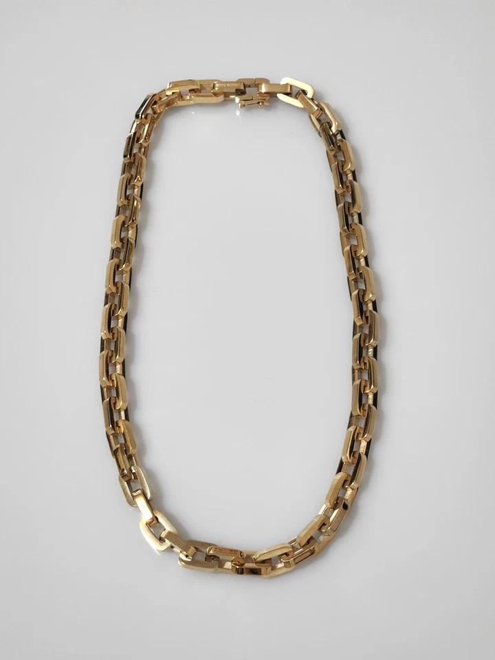 Collar Eddie Borgo Supra Eslabón de Cadena Placa de Oro 12K Foto 1 de 4
