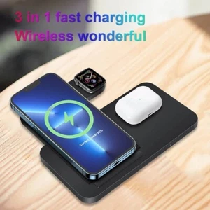 3 In 1 Fast Charging 15W Wireless charging dock for iPhone/ Apple Watch/ Airpod - Picture 1 of 7