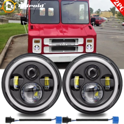 DOT 2PCS Fit chevrolet P10 P20 P30 Van 7"inch Round LED Headlights Headlamp KIT - Image 1 of 4