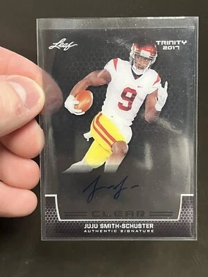 2017 Leaf Trinity Clear Auto JuJu Smith-Schuster Rookie Auto Autograph RC CHIEFS - Image 1 of 4