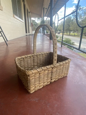 oak early 1900s antique basket handmade vintage handle Cover